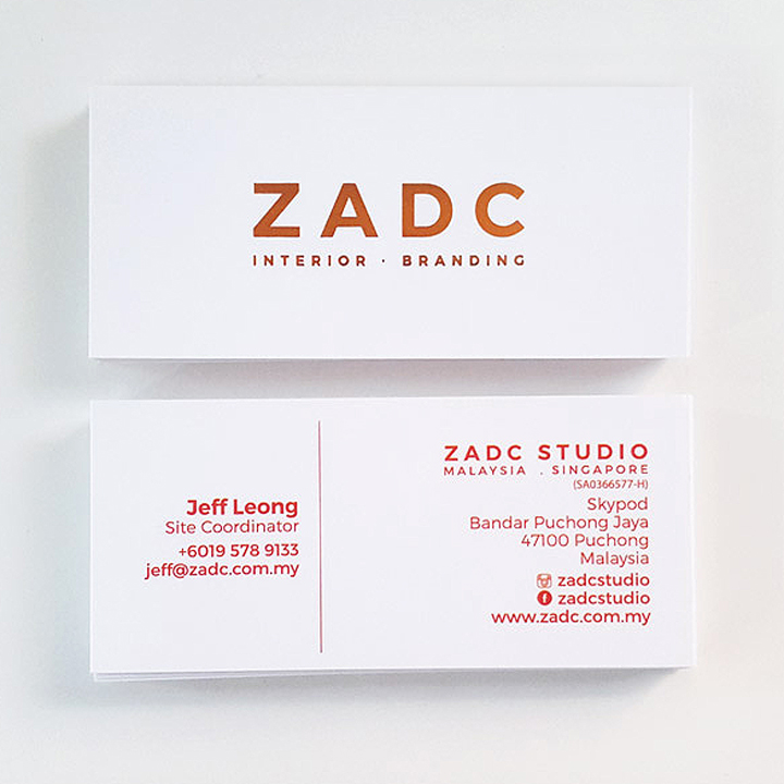 Bronze Hot Stamping Business Cards | ZADC Studio, Puchong inspiration 2017 022 B