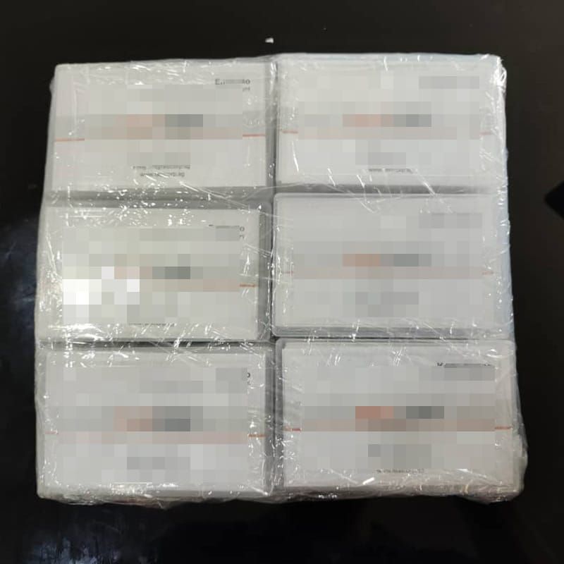 Business Cards in Plastic Box and Cling Wrap