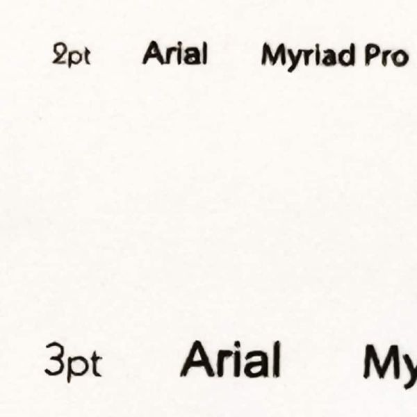Offset Printing 2pt & 3pt Font Size
