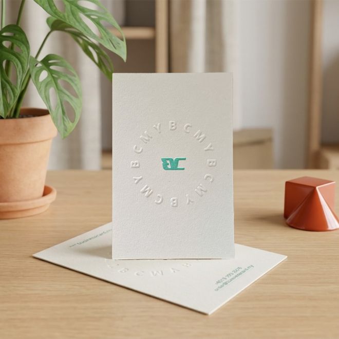 360gsm Natural White Business Card - Emboss