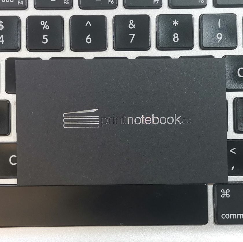 Classic Black Business card - Hologram Silver + Transparent Foil
