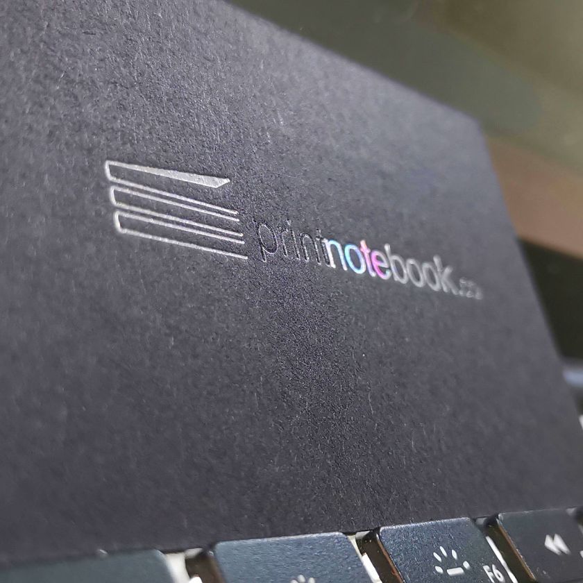 Classic Black Business card - Hologram Silver + Transparent Foil