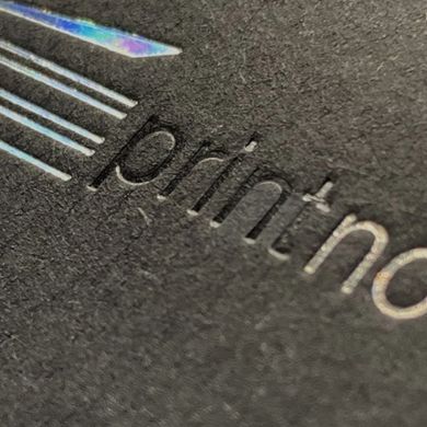 Classic Black Business Card - Transparent Foil + Hologram Silver Foil Stamping